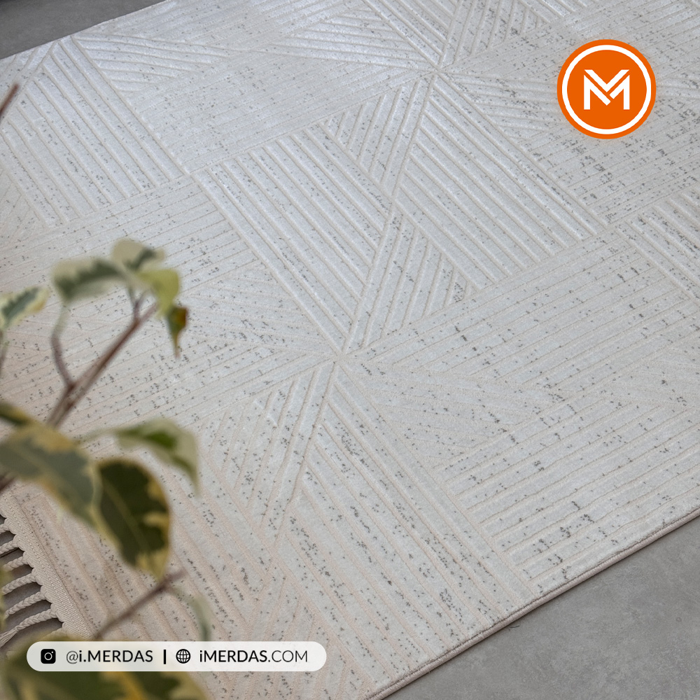 فرش ایکیا کد 42311 زمینه کرم بژ